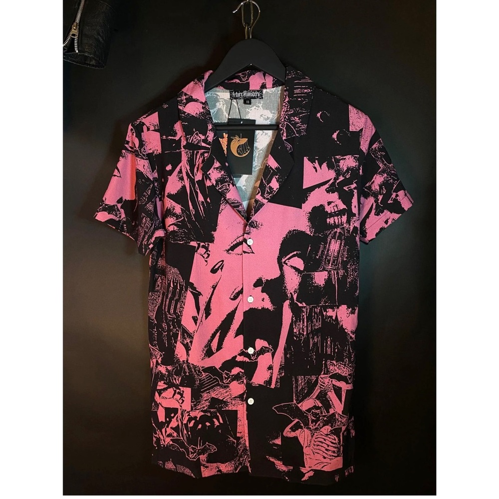 Future Monsters pretty in pink button down